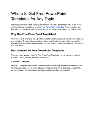 Where to Get Free PowerPoint Templates for Any Topic