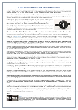 Ab Roller Exercises for Beginners - A Simple Guide to Strengthen Your Core