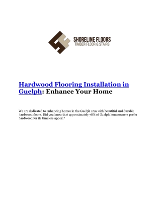 Hardwood Flooring Installation in Guelph