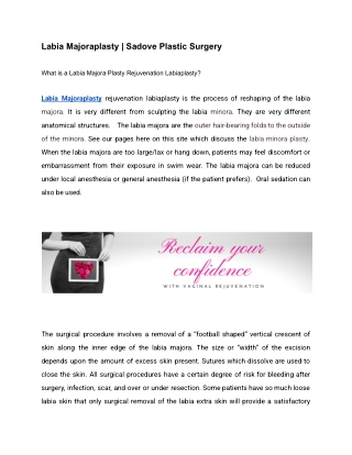 Labia Majoraplasty | Sadove Plastic Surgery