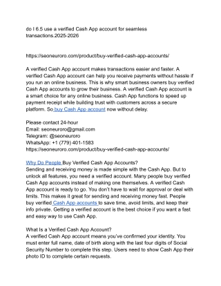 do I 6.5 use a verified Cash App account for seamless transactions.2025-2026