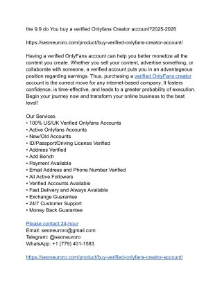 the 9.9 do You buy a verified Onlyfans Creator account_2025-2026