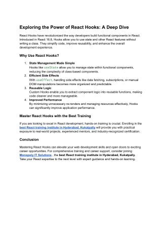 Exploring the Power of React Hooks_ A Deep Dive
