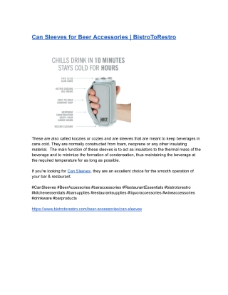 Can Sleeves for Beer Accessories _ BistroToRestro
