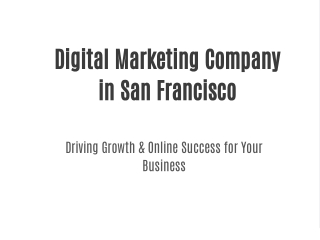Digital Marketing Company in San Francisco
