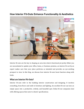 How Interior Fit-Outs Enhance Functionality & Aesthetics