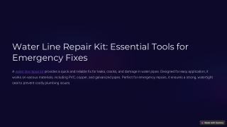 Water Line Repair Kit: Essential Tools for Emergency Fixes