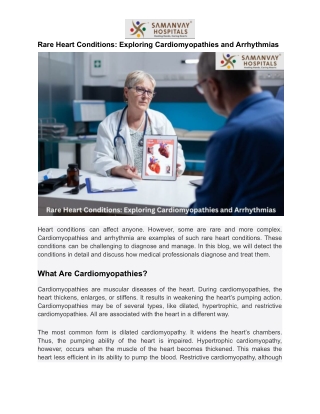 Rare Heart Conditions_ Exploring Cardiomyopathies and Arrhythmias