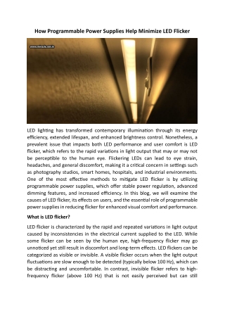 How Programmable Power Supplies Help Minimize LED Flicker