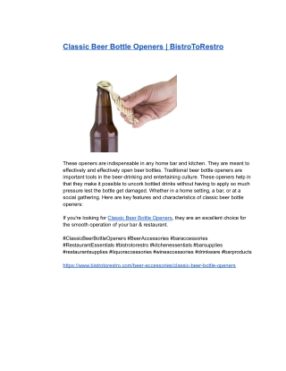 Classic Beer Bottle Openers _ BistroToRestro