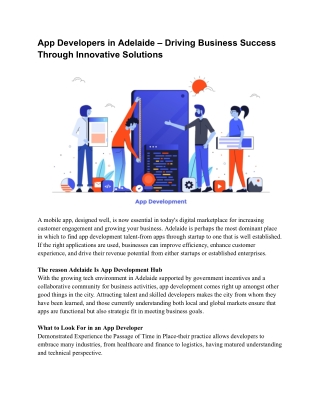 App developer in Adelaide- Driving Business Through innovative solutions