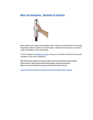 Beer Accessories _ Buckets & Coolers