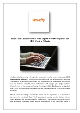 SEO Work in Alberta | Wowi Fytech