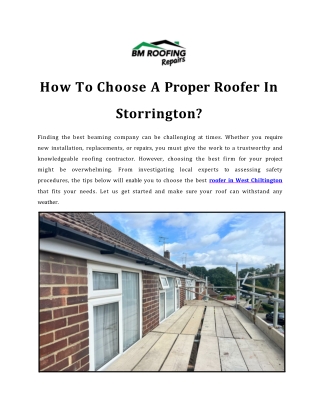 How To Choose A Proper Roofer In Storrington_