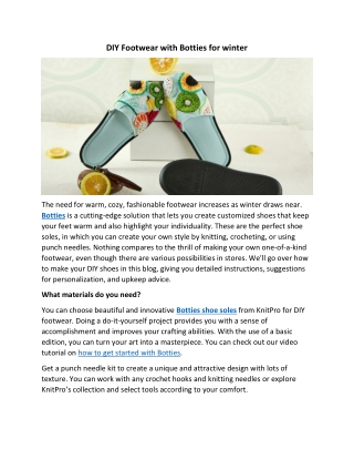 DIY Footwear with Botties for winter