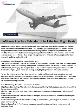 Lufthansa Low Fare Calendar