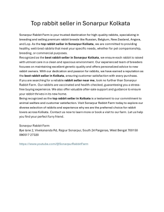 Top rabbit seller in Sonarpur Kolkata