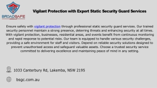 Vigilant Protection with Expert Static Security Guard Services