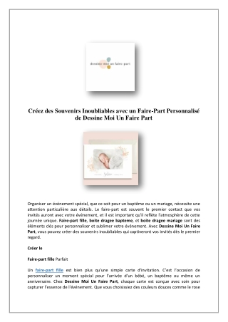 Faire-part original, moderne et tendance - Dessine-moi un faire-part