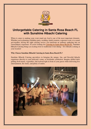 Unforgettable Catering in Santa Rosa Beach FL with Sunshine Hibachi Catering