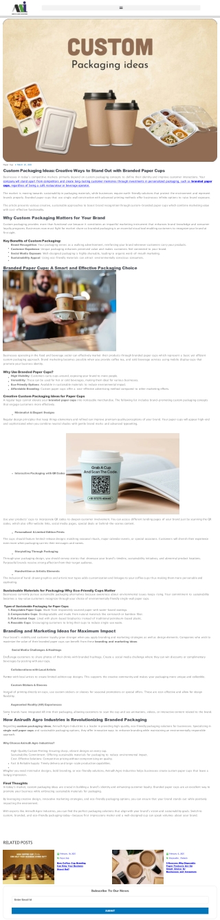 Custom Branded Paper Cups: Creative and Sustainable Packaging Solutions