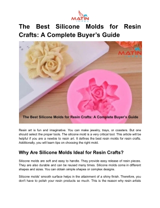 The Best Silicone Molds for Resin Crafts_ A Complete Buyer’s Guide