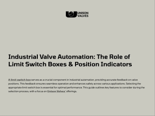 Unison Valves: Leading Manufacturer of High-Performance Ball Valves | Pune