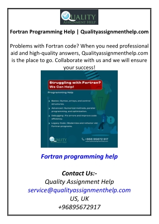 Fortran Programming Help | Qualityassignmenthelp.com