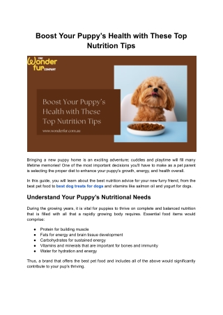 Boost Your Puppy’s Health with These Top Nutrition Tips