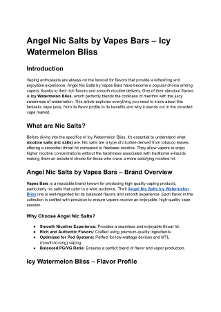 Angel Nic Salts by Vapes Bars – Icy Watermelon Bliss