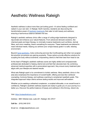 Aesthetic Wellness Raleigh