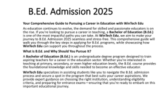 B.Ed. Admission 2025 PPT
