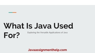What Is Java Used For?
