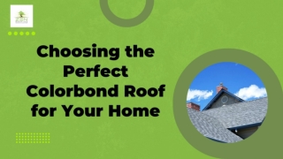 Choosing the Perfect Colorbond Roof for Your Home