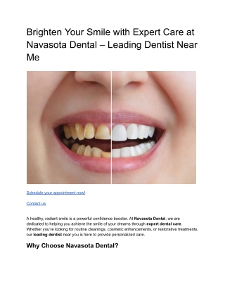 Brighten Your Smile with Expert Care at Navasota Dental – Leading Dentist Near Me