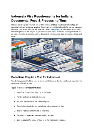 Visa Information for Indians Traveling to Indonesia: Fees, Documents and Process
