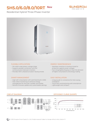 Sungrow SH5.0/6.0/8.0/10RT Hybrid Inverter Data Sheet