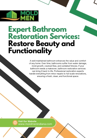 Expert Bathroom Restoration Services Restore Beauty and Functionality