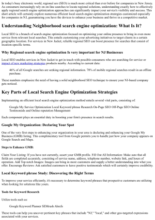 Boost Your Service: Reliable Regional SEO Techniques for NJ