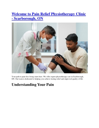 Pain Relief Physiotherapy Clinic in Scorbough On