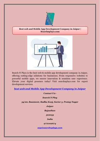 Best web and Mobile App Development Company in Jaipur | Searchnplays.com