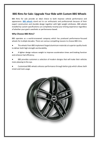 BBS Rims for Sale Upgrade Your Ride with Custom BBS Wheels