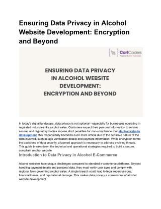 Ensuring Data Privacy in Alcohol Website Development_ Encryption and Beyond