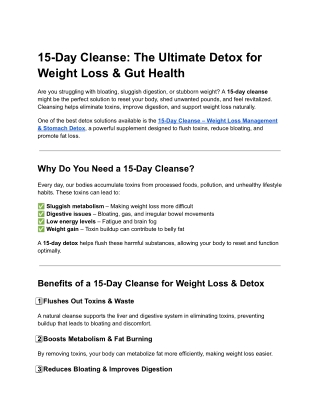 15-Day Cleanse_ The Ultimate Detox for Weight Loss & Gut Health