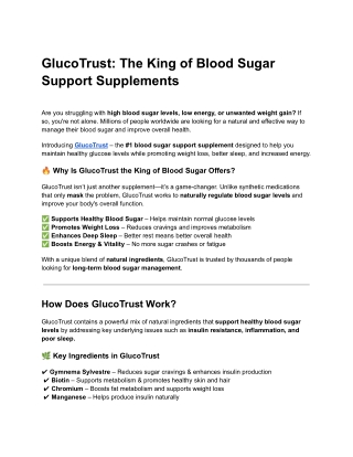 GlucoTrust_ The King of Blood Sugar Support Supplements