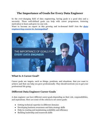 The Importance of Goals for Every Data Engineer