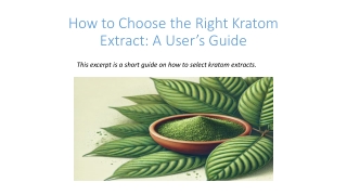 How to Choose the Right Kratom Extract