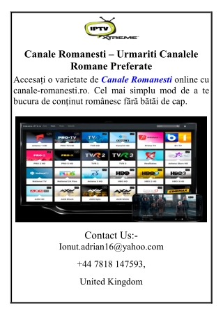 Canale Romanesti – Urmariti Canalele Romane Preferate