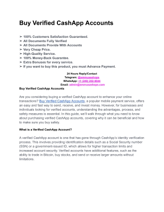 Buy Verified CashApp Accounts