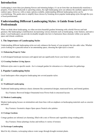 Understanding Different Landscaping Styles: A Guide from Local Professionals